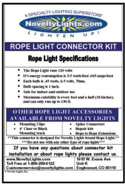 Rope Light Accessory Pack 2 Wire 1/2" -Christmas Lights Series 0001389 rope light accessory pack 2 wire 12