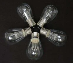 Warm White S14 LED Medium Base E26 Bulbs W/ 9 LEDs - 25pk 16 Warm White S14 LED Medium Base E26 Bulbs W/ 9 LEDs - 25pk -Christmas Lights Series 0003429 warm white s14 led medium base e26 bulbs w 9 leds 25pk
