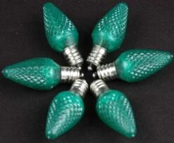 Twinkle Green C7 LED Replacement Bulbs 25 Pack -Christmas Lights Series 0004065 twinkle green c7 led replacement bulbs 25 pack