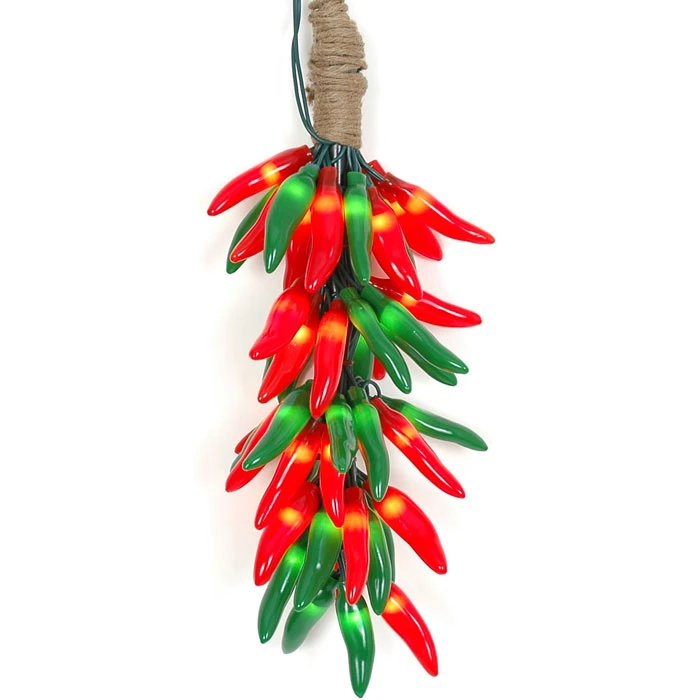 Red And Green Chili Pepper Cluster Ristras 50 Light 1 Red And Green Chili Pepper Cluster Ristras 50 Light