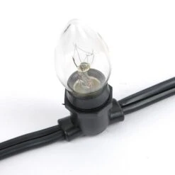 25' Black Commercial Grade Stringer 25 Candelabra (e12) Base Sockets -Christmas Lights Series 0005013 25 black commercial grade stringer 25 candelabra e12 base sockets