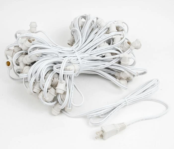100' White Commercial Grade Stringer 100 Candelabra (e12) Base Sockets 3 100' White Commercial Grade Stringer 100 Candelabra (e12) Base Sockets - Image 3
