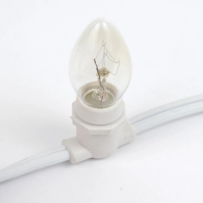 25' White Commercial Grade Stringer 25 Candelabra (e12) Base Sockets 5 25' White Commercial Grade Stringer 25 Candelabra (e12) Base Sockets - Image 5