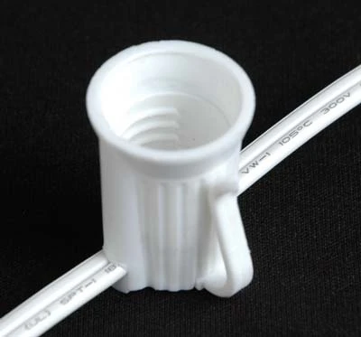 100 G50 Globe Light String Set With Orange Bulbs On White Wire 5 100 G50 Globe Light String Set With Orange Bulbs On White Wire - Image 5