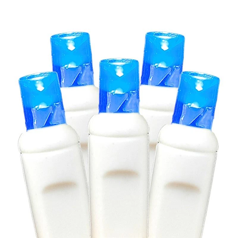 50 LED Battery Operated Lights Blue On White Wire 3 50 LED Battery Operated Lights Blue On White Wire - Image 3