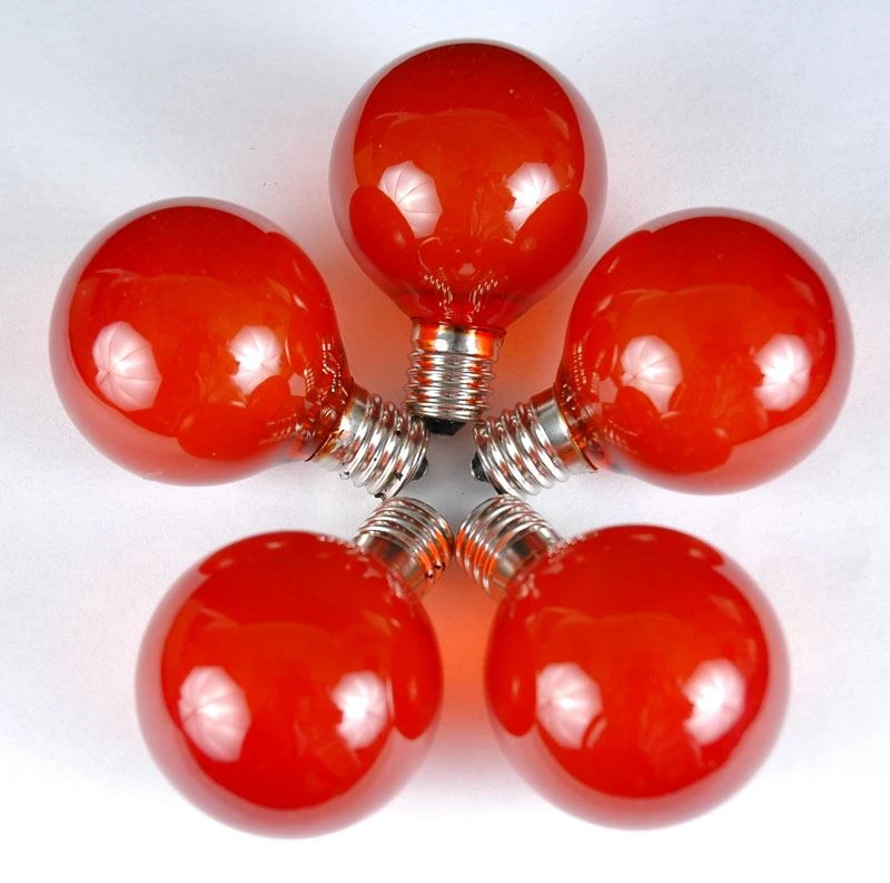 100 G50 Globe Light String Set With Orange Bulbs On Brown Wire 8 100 G50 Globe Light String Set With Orange Bulbs On Brown Wire - Image 8