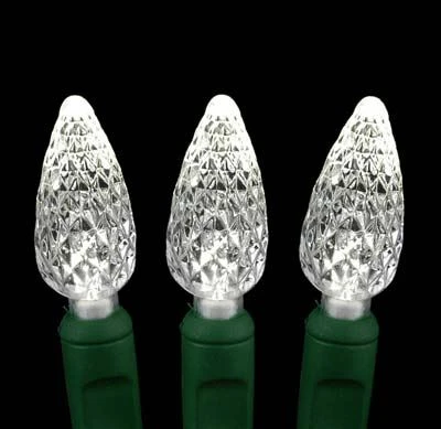 Pure White 100 LED C6 Strawberry Mini Lights Commercial Grade Green Wire 2 Pure White 100 LED C6 Strawberry Mini Lights Commercial Grade Green Wire - Image 2