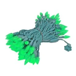 Green 100 LED C6 Strawberry Mini Lights Commercial Grade Green Wire -Christmas Lights Series 0007622 green 100 led c6 strawberry mini lights commercial grade green wire