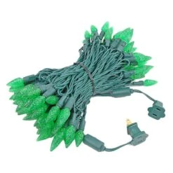 Green 100 LED C6 Strawberry Mini Lights Commercial Grade Green Wire -Christmas Lights Series 0007623 green 100 led c6 strawberry mini lights commercial grade green wire