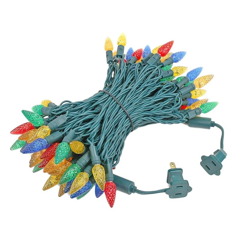 Multi 100 LED C6 Strawberry Mini Lights Commercial Grade Green Wire 3 Multi 100 LED C6 Strawberry Mini Lights Commercial Grade Green Wire - Image 3