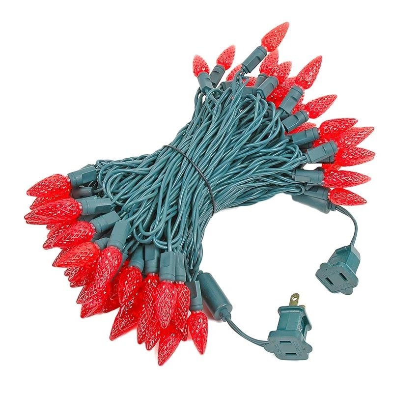 Red 100 LED C6 Strawberry Mini Lights Commercial Grade Green Wire 2 Red 100 LED C6 Strawberry Mini Lights Commercial Grade Green Wire - Image 2