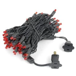Commercial Grade Wide Angle 100 LED Red 34' Long Black Wire -Christmas Lights Series 0007912 commercial grade wide angle 100 led red 34 long black wire