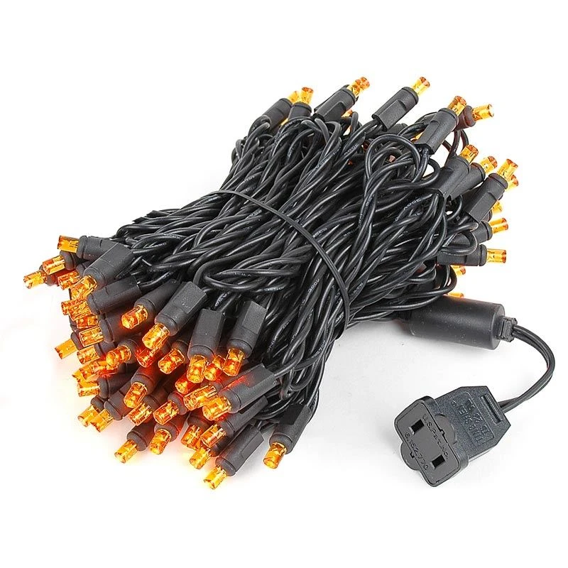 Commercial Grade Wide Angle 100 LED Orange 34' Long Black Wire 4 Commercial Grade Wide Angle 100 LED Orange 34' Long Black Wire - Image 4