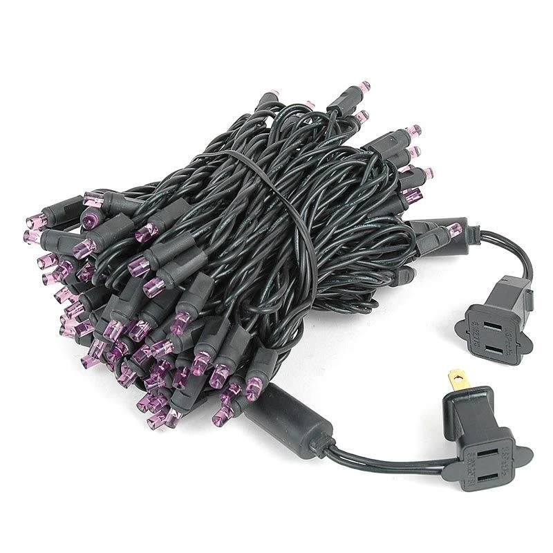 Commercial Grade Wide Angle 100 LED Purple 34' Long Black Wire 3 Commercial Grade Wide Angle 100 LED Purple 34' Long Black Wire - Image 3