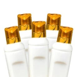 Amber/Orange LED Net Lights, White Wire 4x6 -Christmas Lights Series 0008172 amberorange led net lights white wire 4x6 1