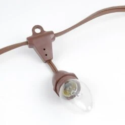 100' Suspended Brown Commercial Grade Stringer 80 Intermediate (e17) Base Sockets -Christmas Lights Series 0008310 100 suspended brown commercial grade stringer 80 intermediate e17 base sockets