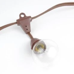 25' Suspended Brown Commercial Grade Stringer E17 Base Sockets -Christmas Lights Series 0008329 25 suspended brown commercial grade stringer e17 base sockets