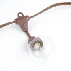 25' Suspended Brown Commercial Grade Stringer E17 Base Sockets -Christmas Lights Series 0008331 25 suspended brown commercial grade stringer e17 base sockets