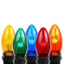 Assorted Smooth Glass C9 LED Bulbs - 25pk -Christmas Lights Series 0008759 assorted smooth glass c9 led bulbs 25pk