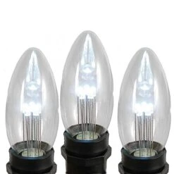 Pure White Smooth Glass C9 LED Bulbs - 25pk -Christmas Lights Series 0008763 pure white smooth glass c9 led bulbs 25pk