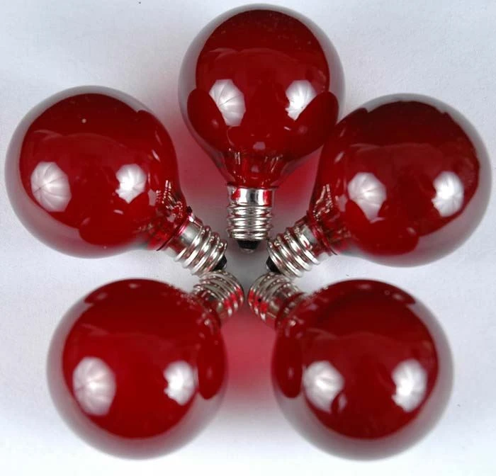 100 G40 Globe String Light Set With Red Bulbs On Black Wire 8 100 G40 Globe String Light Set With Red Bulbs On Black Wire - Image 8