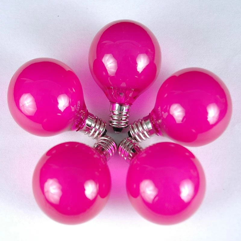 100 G40 Globe String Light Set With Pink Bulbs On Black Wire 8 100 G40 Globe String Light Set With Pink Bulbs On Black Wire - Image 8