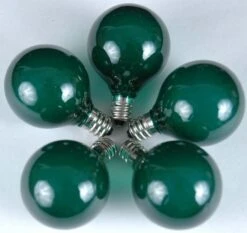 100 G40 Globe String Light Set With Green Bulbs On Green Wire -Christmas Lights Series 0009404 100 g40 globe string light set with green bulbs on green wire