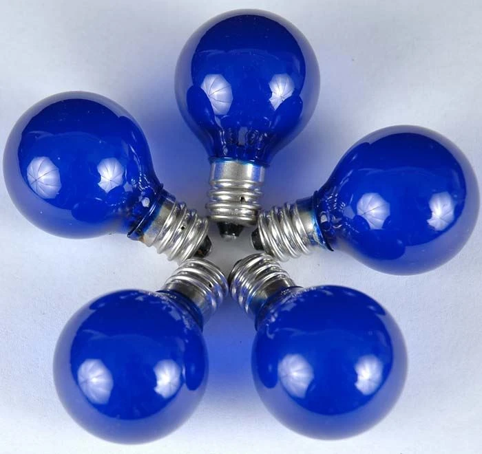 100 G30 Globe String Light Set With Blue Satin Bulbs On Black Wire 8 100 G30 Globe String Light Set With Blue Satin Bulbs On Black Wire - Image 8