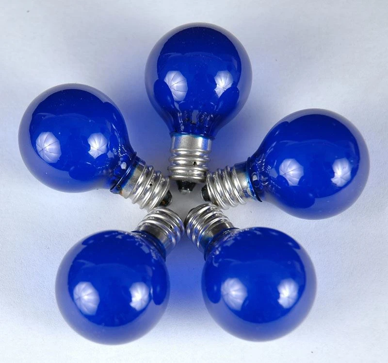 100 G30 Globe String Light Set With Blue Satin Bulbs On Green Wire 8 100 G30 Globe String Light Set With Blue Satin Bulbs On Green Wire - Image 8