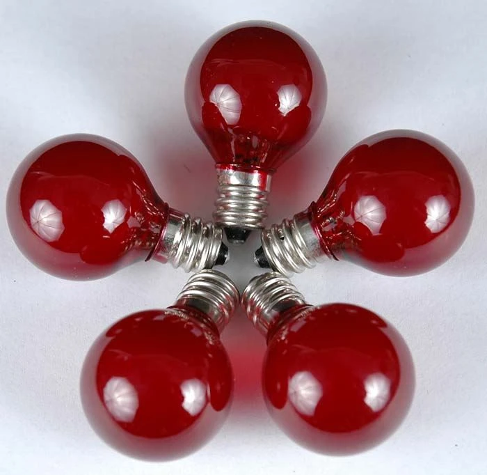 100 G30 Globe String Light Set With Red Satin Bulbs On Green Wire 9 100 G30 Globe String Light Set With Red Satin Bulbs On Green Wire - Image 9