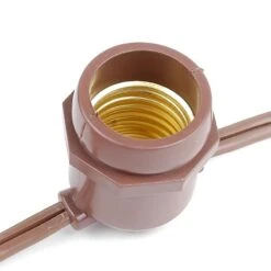 25 LED S14 Warm White Commercial Grade Light String Set On 37.5' Of Brown Wire -Christmas Lights Series 0009791 25 led s14 warm white commercial grade light string set on 375 of brown wire