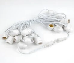 25 Clear S14 Commercial Grade Light String Set On 37.5' Of White Wire -Christmas Lights Series 0009799 25 clear s14 commercial grade light string set on 375 of white wire