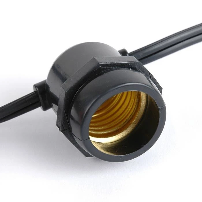 50 LED S14 Warm White Commercial Grade Light String Set On 100' Of Black Wire 7 50 LED S14 Warm White Commercial Grade Light String Set On 100' Of Black Wire - Image 7