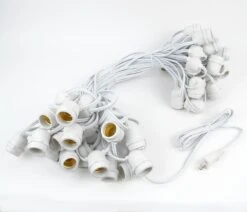 50 LED S14 Warm White Commercial Grade Light String Set On 100' Of White Wire -Christmas Lights Series 0009843 50 led s14 warm white commercial grade light string set on 100 of white wire