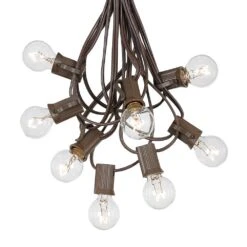 100 G30 Globe String Light Set With Clear Bulbs On Brown Wire 14 100 G30 Globe String Light Set With Clear Bulbs On Brown Wire -Christmas Lights Series 0010007 100 g30 globe string light set with clear bulbs on brown wire