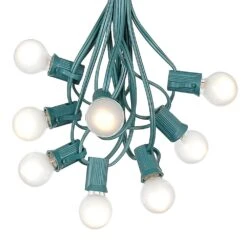 100 G30 Globe String Light Set With Frosted White Bulbs On Green Wire 14 100 G30 Globe String Light Set With Frosted White Bulbs On Green Wire -Christmas Lights Series 0010017 100 g30 globe string light set with frosted white bulbs on green wire