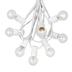 100 G30 Globe String Light Set With Clear Bulbs On White Wire 14 100 G30 Globe String Light Set With Clear Bulbs On White Wire -Christmas Lights Series 0010025 100 g30 globe string light set with clear bulbs on white wire