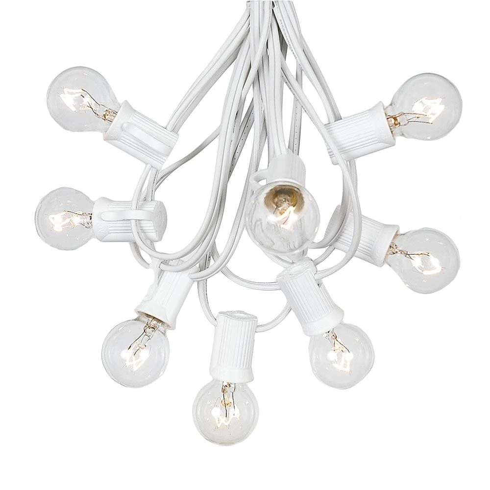 100 G30 Globe String Light Set With Clear Bulbs On White Wire 7 100 G30 Globe String Light Set With Clear Bulbs On White Wire - Image 7