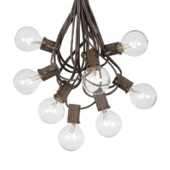 100 G40 Globe String Light Set With Clear Bulbs On Brown Wire 16 100 G40 Globe String Light Set With Clear Bulbs On Brown Wire -Christmas Lights Series 0010054 100 g40 globe string light set with clear bulbs on brown wire