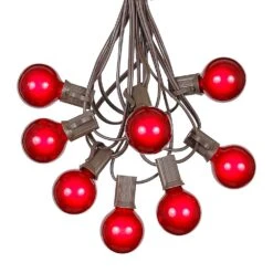 100 G40 Globe String Light Set With Red Bulbs On Brown Wire -Christmas Lights Series 0010061 100 g40 globe string light set with red bulbs on brown wire