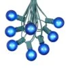 100 G40 Globe String Light Set With Blue Bulbs On Green Wire
