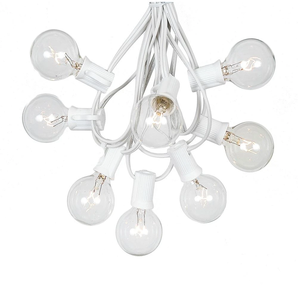 100 G40 Globe String Light Set With Clear Bulbs On White Wire 8 100 G40 Globe String Light Set With Clear Bulbs On White Wire - Image 8