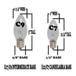 100 C9 Ceramic Christmas Light Set - White - White Wire -Christmas Lights Series 0010715 100 c9 ceramic christmas light set white white wire