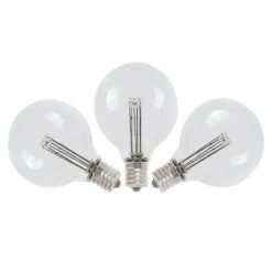 Warm White - G40 Glass LED Replacement Bulbs - 25 Pack 11 Warm White - G40 Glass LED Replacement Bulbs - 25 Pack -Christmas Lights Series 0011026 warm white g40 glass led replacement bulbs 25 pack