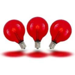 Red - G40 - Glass LED Replacement Bulbs - 25 Pack -Christmas Lights Series 0011074 red g40 glass led replacement bulbs 25 pack