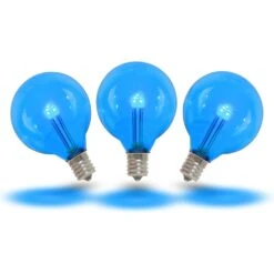 Blue - G40 - Glass LED Replacement Bulbs - 25 Pack -Christmas Lights Series 0011080 blue g40 glass led replacement bulbs 25 pack