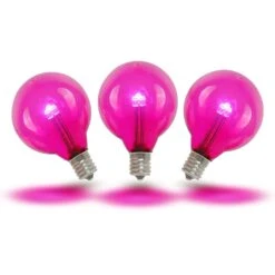 Pink - G40 - Glass LED Replacement Bulbs - 25 Pack -Christmas Lights Series 0011082 pink g40 glass led replacement bulbs 25 pack