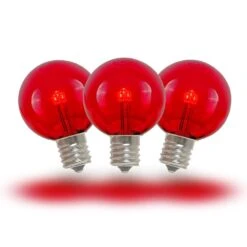 Red - G30 Glass LED Replacement Bulbs - 25 Pack -Christmas Lights Series 0011091 red g30 glass led replacement bulbs 25 pack