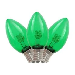 C7 - Green - Glass LED Replacement Bulbs - 25 Pack -Christmas Lights Series 0011103 c7 green glass led replacement bulbs 25 pack