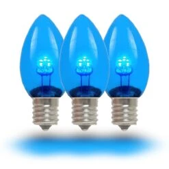 C7 - Blue - Glass LED Replacement Bulbs - 25 Pack -Christmas Lights Series 0011106 c7 blue glass led replacement bulbs 25 pack